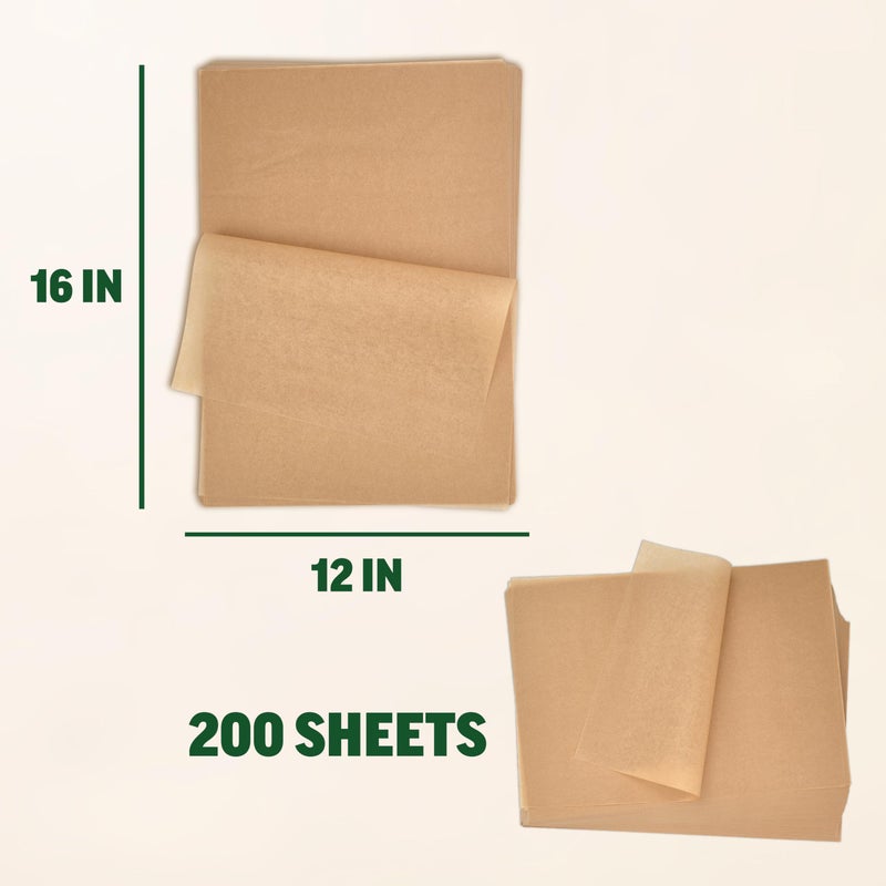 Zenlogy Parchment Paper Sheets 12x16 for Baking - Unbleached Chlorine-free, High Heat, Non-Stick Pre-Cut Parchment Paper for Half Sheet Pans (200 sheets) - Image 4